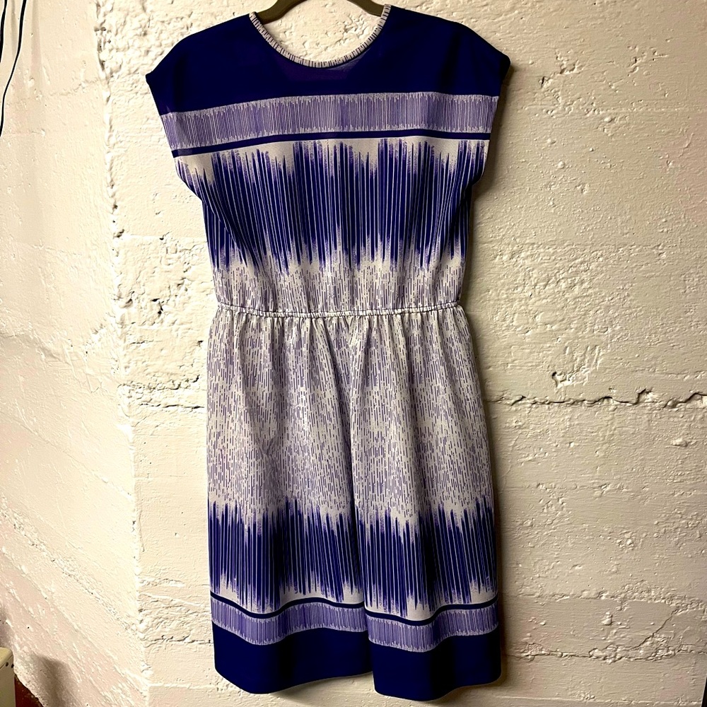 Vintage Purple Dress with Elastic Waist